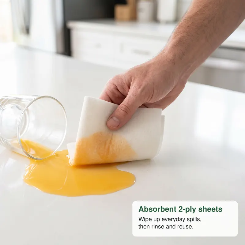 Bamboora sheet wiping a spill